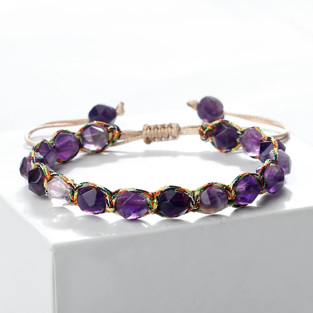 Handmade Amethyst Crystal Braided Bracelet