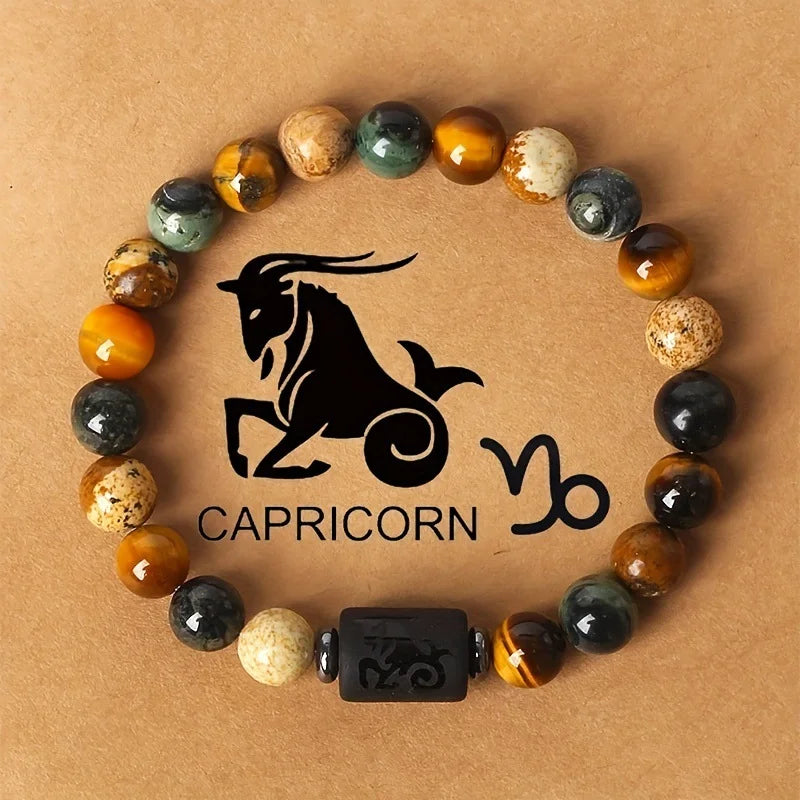 12 Constellation Natural Stone Beads Bracelets