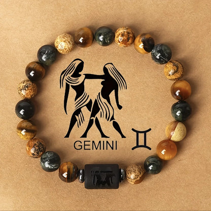 12 Constellation Natural Stone Beads Bracelets