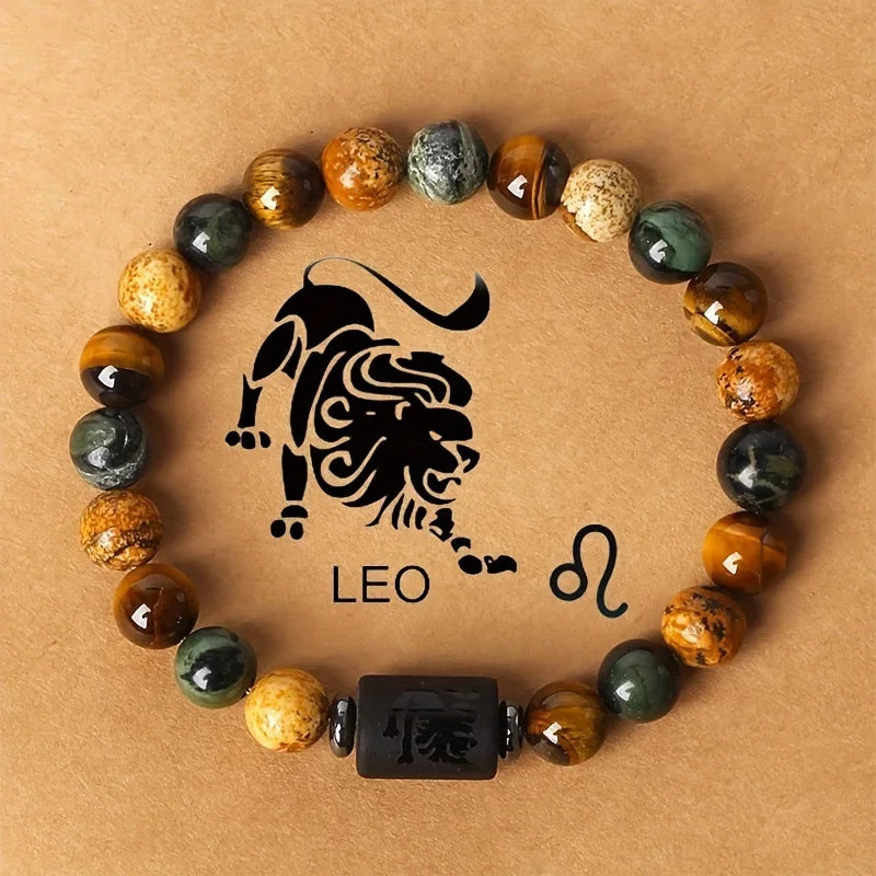 12 Constellation Natural Stone Beads Bracelets