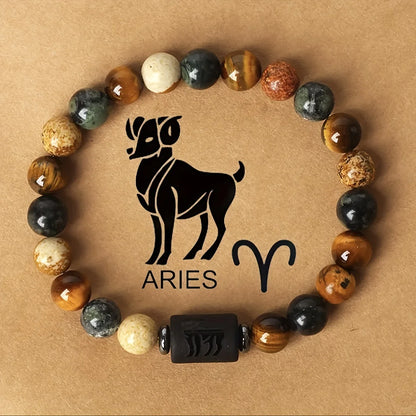 12 Constellation Natural Stone Beads Bracelets