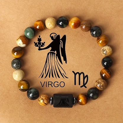 12 Constellation Natural Stone Beads Bracelets