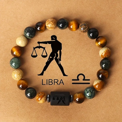 12 Constellation Natural Stone Beads Bracelets