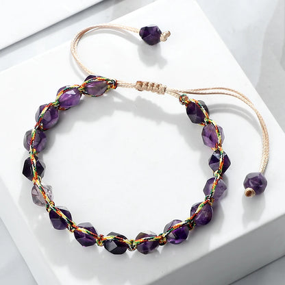 Handmade Amethyst Crystal Braided Bracelet